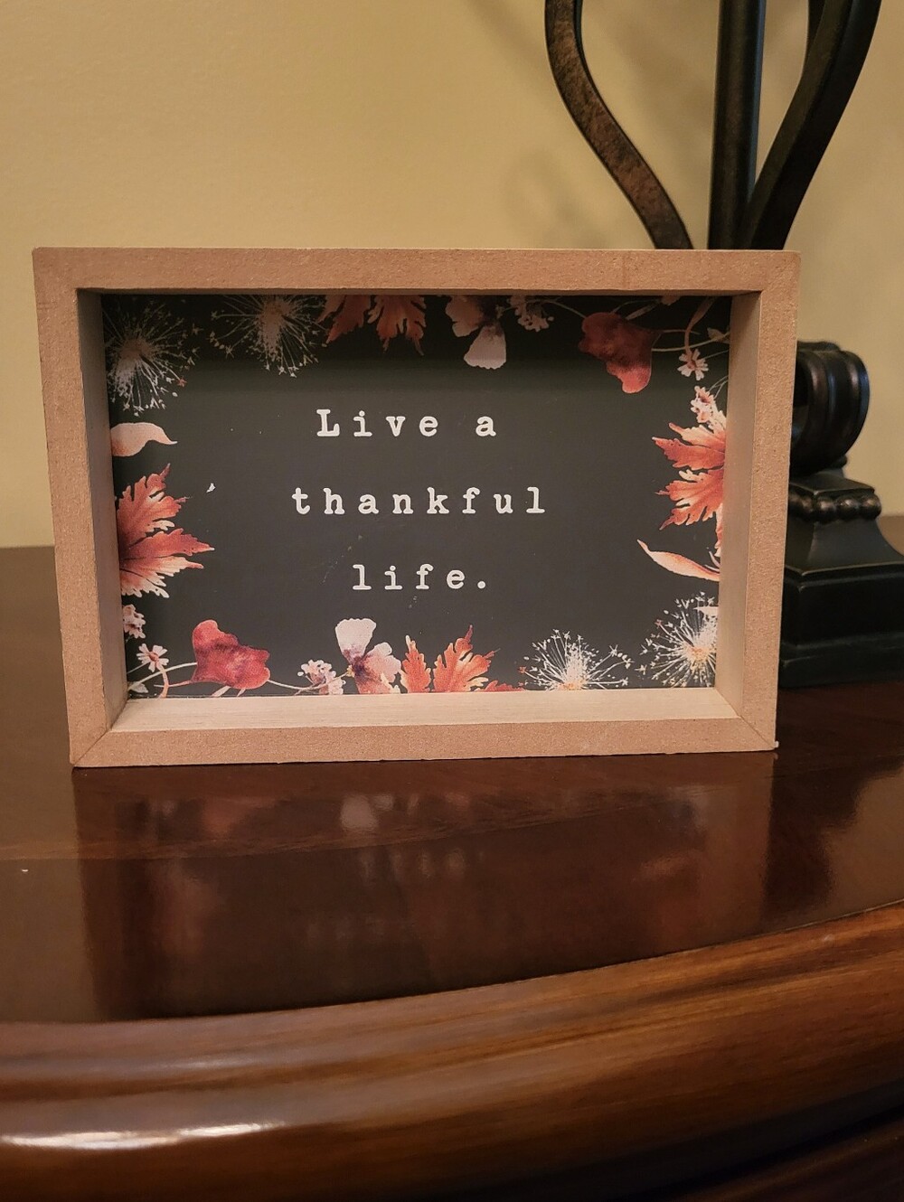 Live A Thankful Life Wood Decor